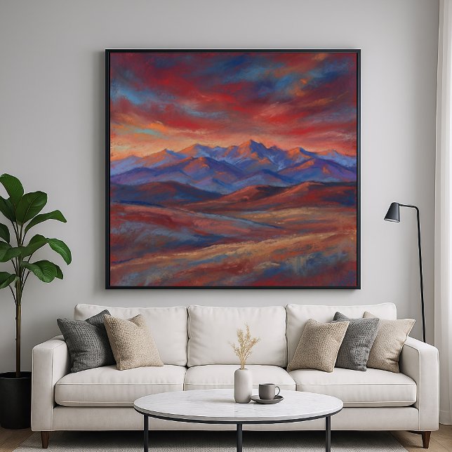 Poster Cordilheira Pastel - Estilo Impressionista (Criador carregado)