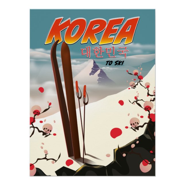 Póster Coreia para esquiar (Frente)