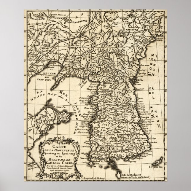 Póster CoreiaMapaPanorâmicoCoreia (Frente)