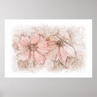 Poster Coreopsis Floral Watercolor ID712