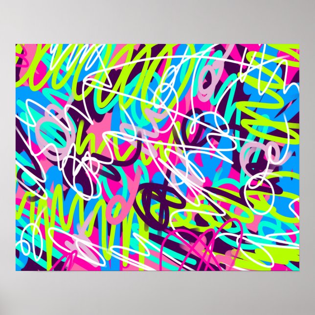 Poster Cores Alegres Moderno Abstrato (Frente)