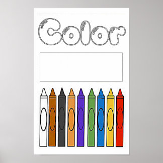 Poster Cores com Giz de Cera Coloridos