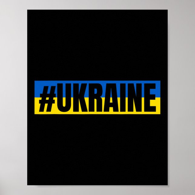 Poster Cores da Bandeira da Ucrânia #ukraine  (Frente)