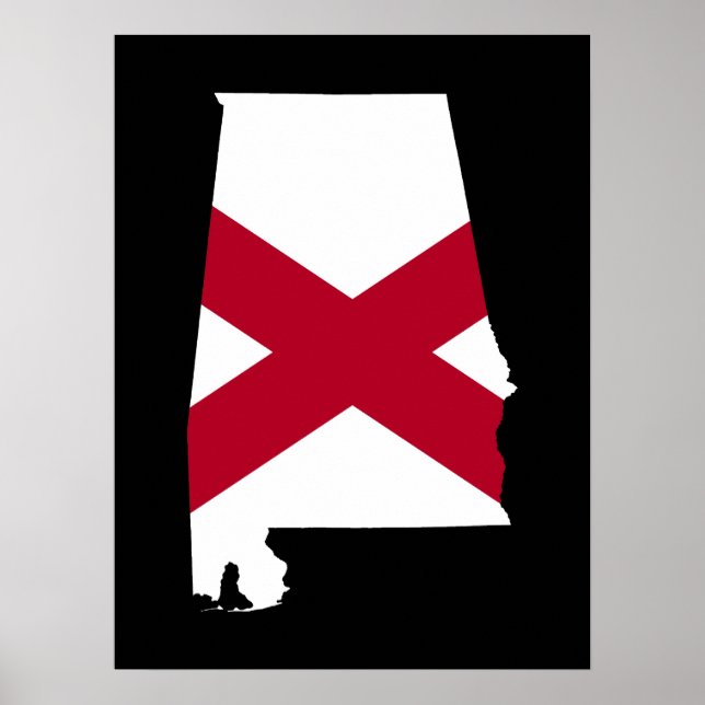 Póster Cores da Bandeira do Alabama (Frente)