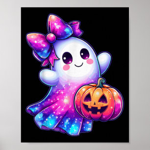 Poster Cores da Galáxia do Abóbora Fantasma do Halloween