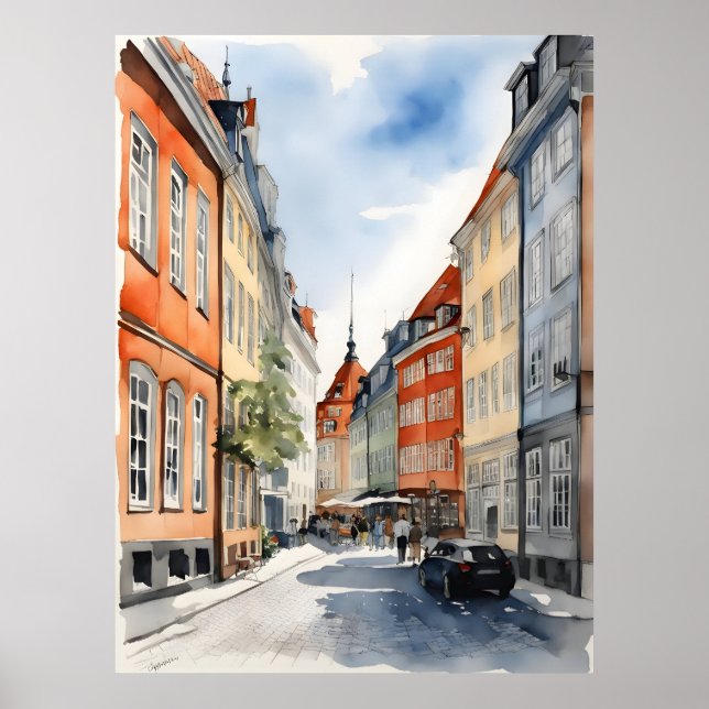 Poster Cores d'água de Copenhagen (Frente)