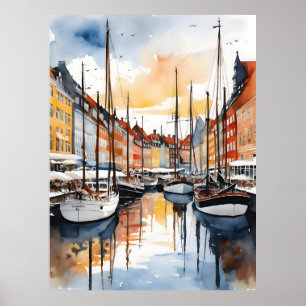 Poster Cores d'água de Copenhagen