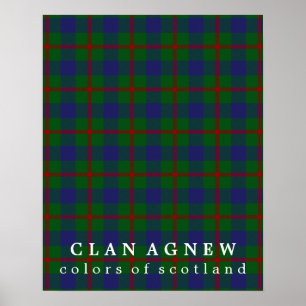 Poster Cores de Agnew do clã do Tartan de Scotland