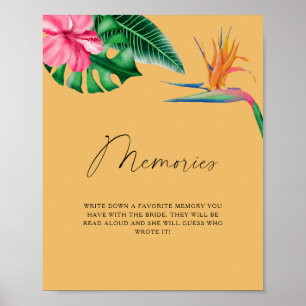 Poster Cores de água tropicais - memórias com noiva