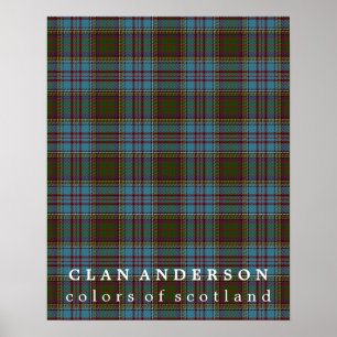 Póster Cores de Anderson do clã do Tartan de Scotland