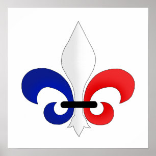 Póster Cores de bandeira do Fleur de lis France