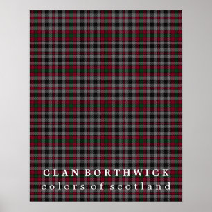 Póster Cores de Borthwick do clã do Tartan de Scotland