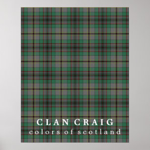Poster Cores de Craig do clã do Tartan de Scotland
