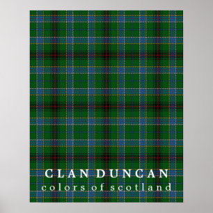 Póster Cores de Duncan do clã do Tartan de Scotland
