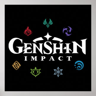 Poster Cores de Elementos de Impacto de Genshin
