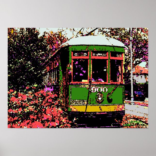 Poster Cores de Fauvist de Streetcar Nova Orleans (Frente)