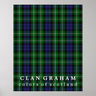 Poster Cores de Graham do clã do Tartan de Scotland