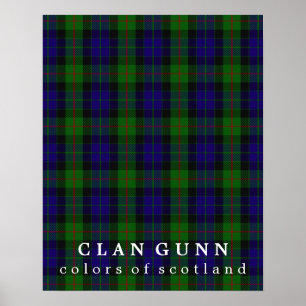 Poster Cores de Gunn do clã do Tartan de Scotland