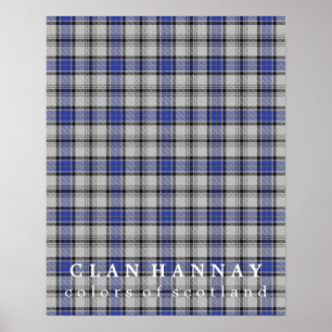 Poster Cores de Hannay do clã do Tartan de Scotland