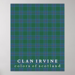Poster Cores de Irvine do clã do Tartan de Scotland