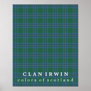 Póster Cores de Irwin do clã do Tartan de Scotland