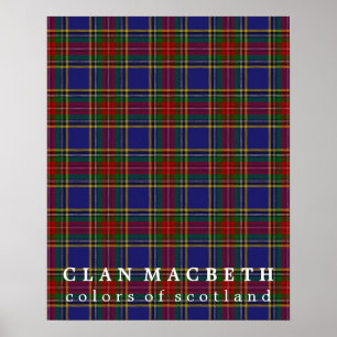 Poster Cores de Macbeth do clã do Tartan de Scotland
