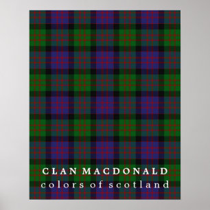 Póster Cores de MacDonald do clã do Tartan de Scotland