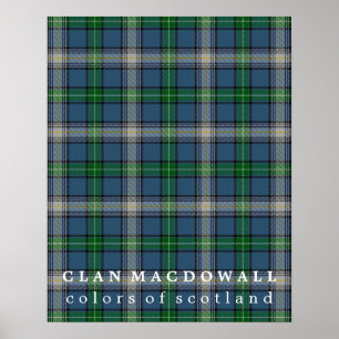Poster Cores de MacDowall do clã do Tartan de Scotland