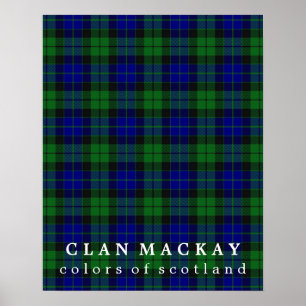 Póster Cores de MacKay do clã do Tartan de Scotland
