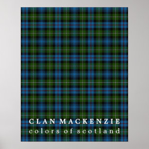 Poster Cores de MacKenzie do clã do Tartan de Scotland