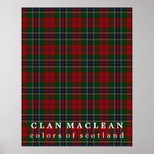 Poster Cores de MacLean do clã do Tartan de Scotland