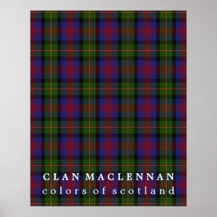 Póster Cores de MacLennan do clã do Tartan de Scotland