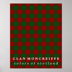 Poster Cores de Moncreiffe do clã do Tartan de Scotland
