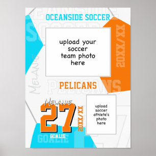 Poster cores de qualquer time de futebol + foto de atleta
