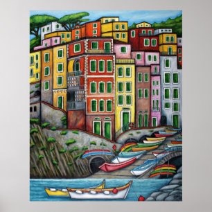 Póster Cores de Riomaggiore, Cinque Terre