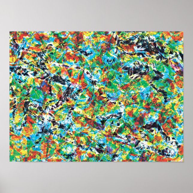 Poster Cores de vibração na forma de abstrato (Frente)