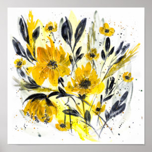 Poster Cores do Ano Moderno da Aquarela