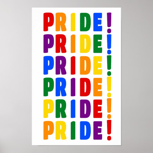 Poster Cores do Arco-íris Orgulho LGBT (Frente)