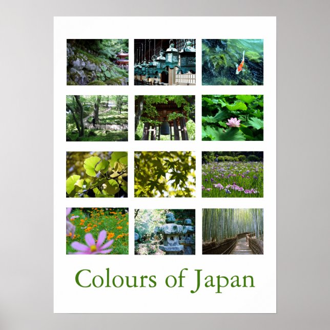 Poster Cores do Japão (verde) (Frente)