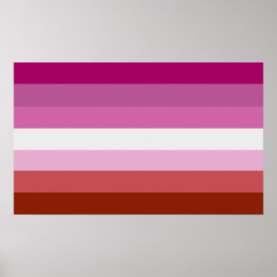 Poster Cores do Orgulho Lésbico com Batom -