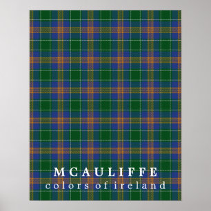 Póster Cores do Tartan de McAuliffe de Ireland