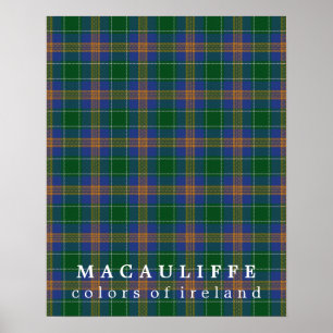Póster Cores do Têxtil Xadrez MacAuliffe da Irlanda