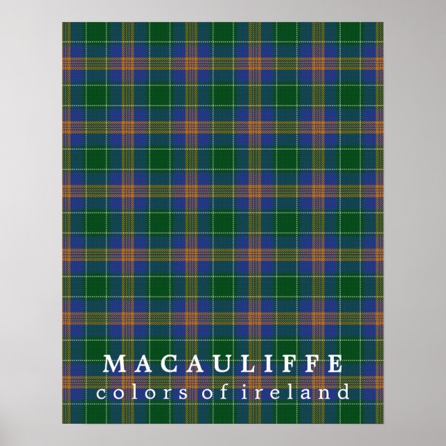 Póster Cores do Têxtil Xadrez MacAuliffe da Irlanda (Frente)