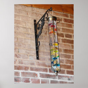 Póster Cores Em Uma Parede De Tijolos