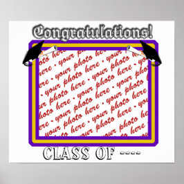 Póster Cores Escolares Quadro de Formatação Roxo e Dourad