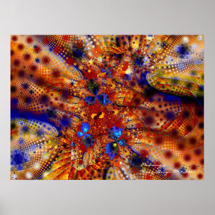 Poster Cores Legal Fractal Abstrato fino