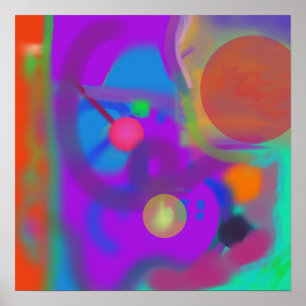 Poster Cores Negrito com Formas Circulares