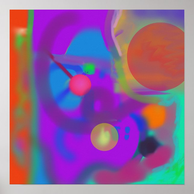 Poster Cores Negrito com Formas Circulares (Frente)