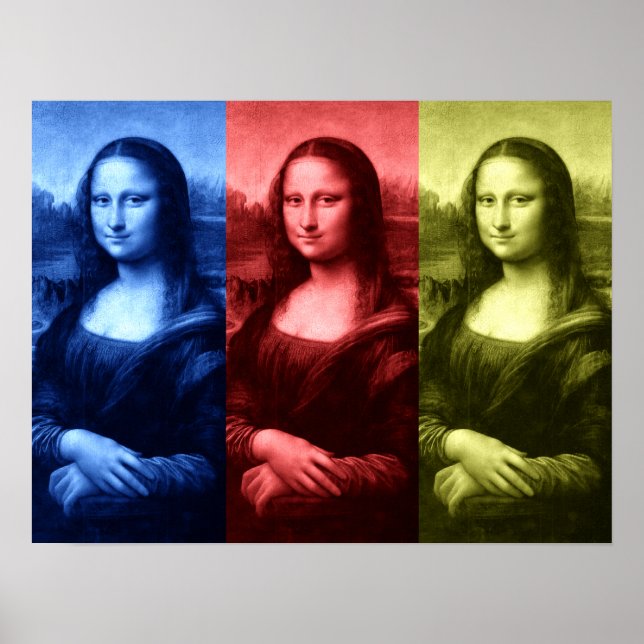Poster Cores Primárias da Mona Lisa (Frente)