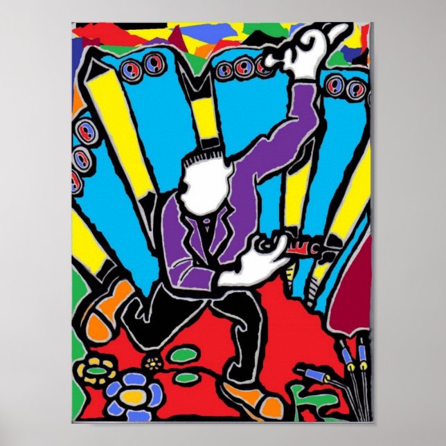 Póster Cores Psicadélicas Loucas (Frente)